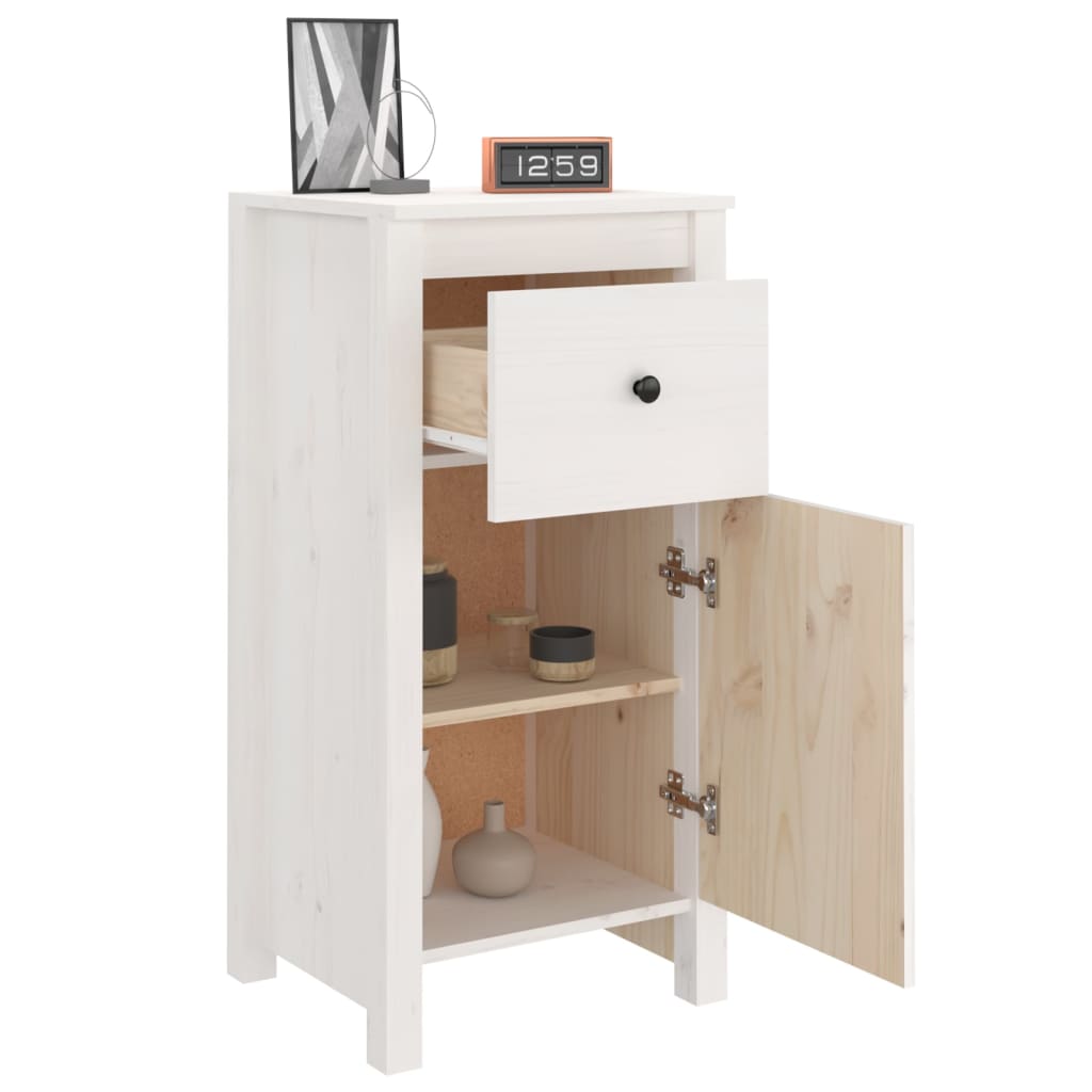 Sideboard Weiß 40x35x80 cm Massivholz Kiefer