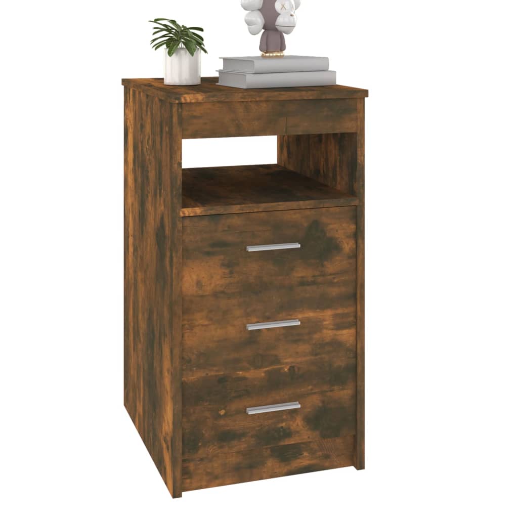 Sideboard with drawers smoked oak 40x50x76 cm wood material