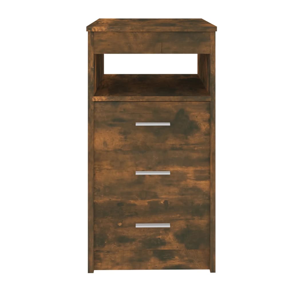 Sideboard with drawers smoked oak 40x50x76 cm wood material
