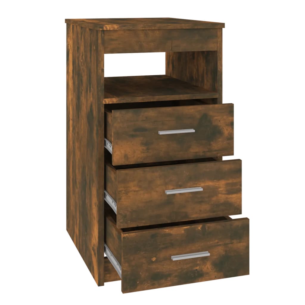 Sideboard with drawers smoked oak 40x50x76 cm wood material