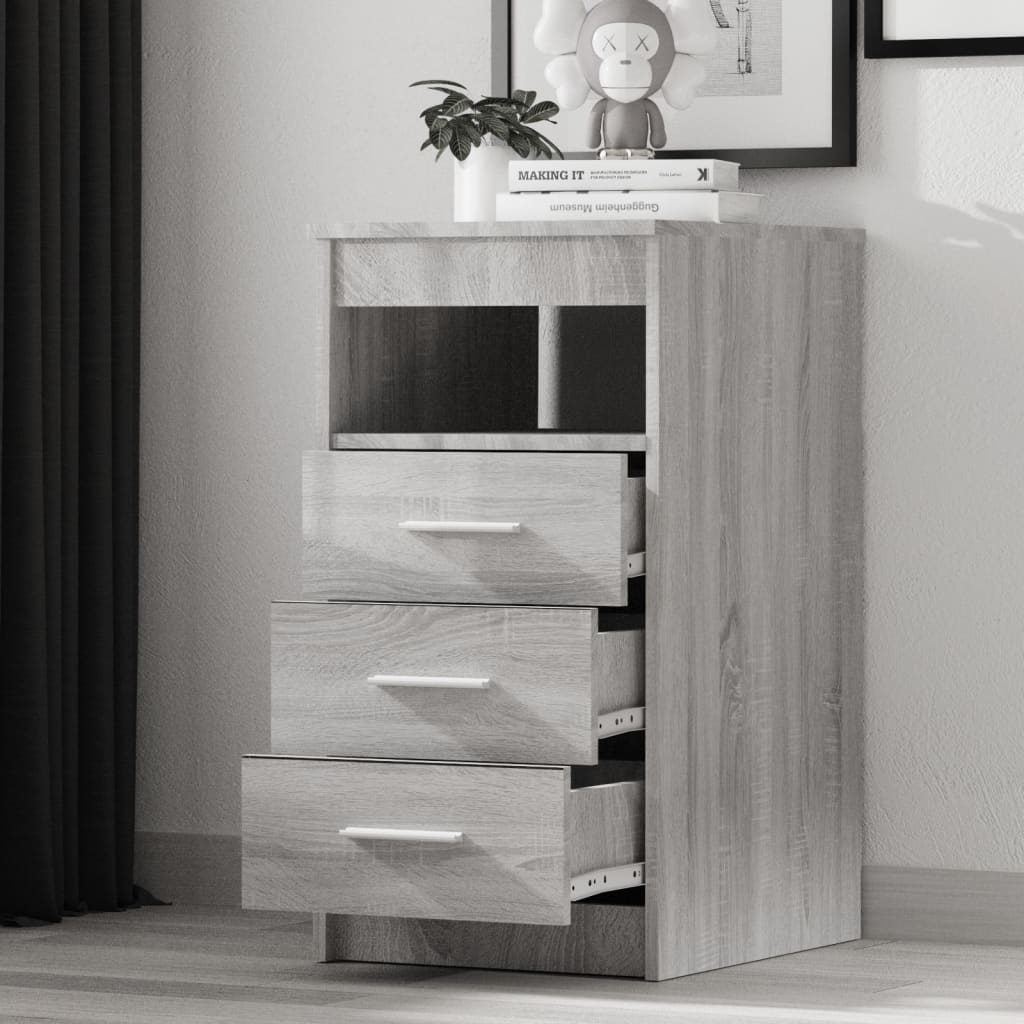 Sideboard with drawers Grey Sonoma 40x50x76 cm wood material