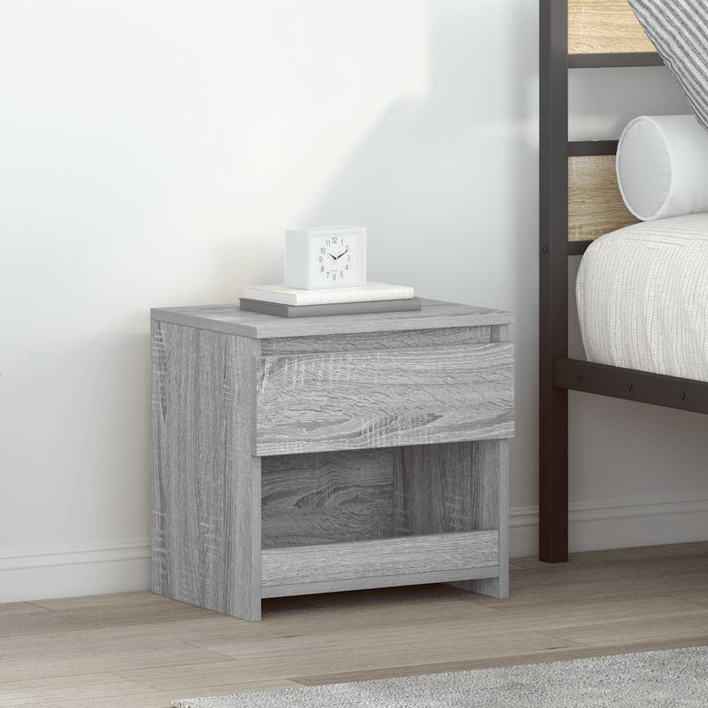 Nachttische 2 Stk. Grau Sonoma 40x30x39 cm Holzwerkstoff