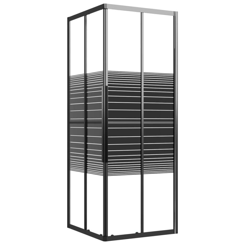 Shower cubicle with stripes ESG 80x80x180 cm Black