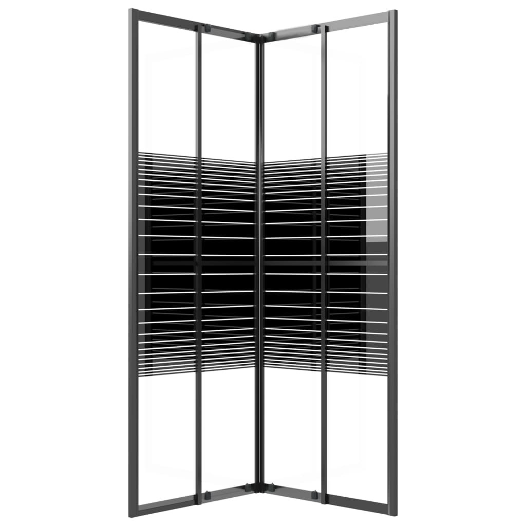 Shower cubicle with stripes ESG 80x80x180 cm Black