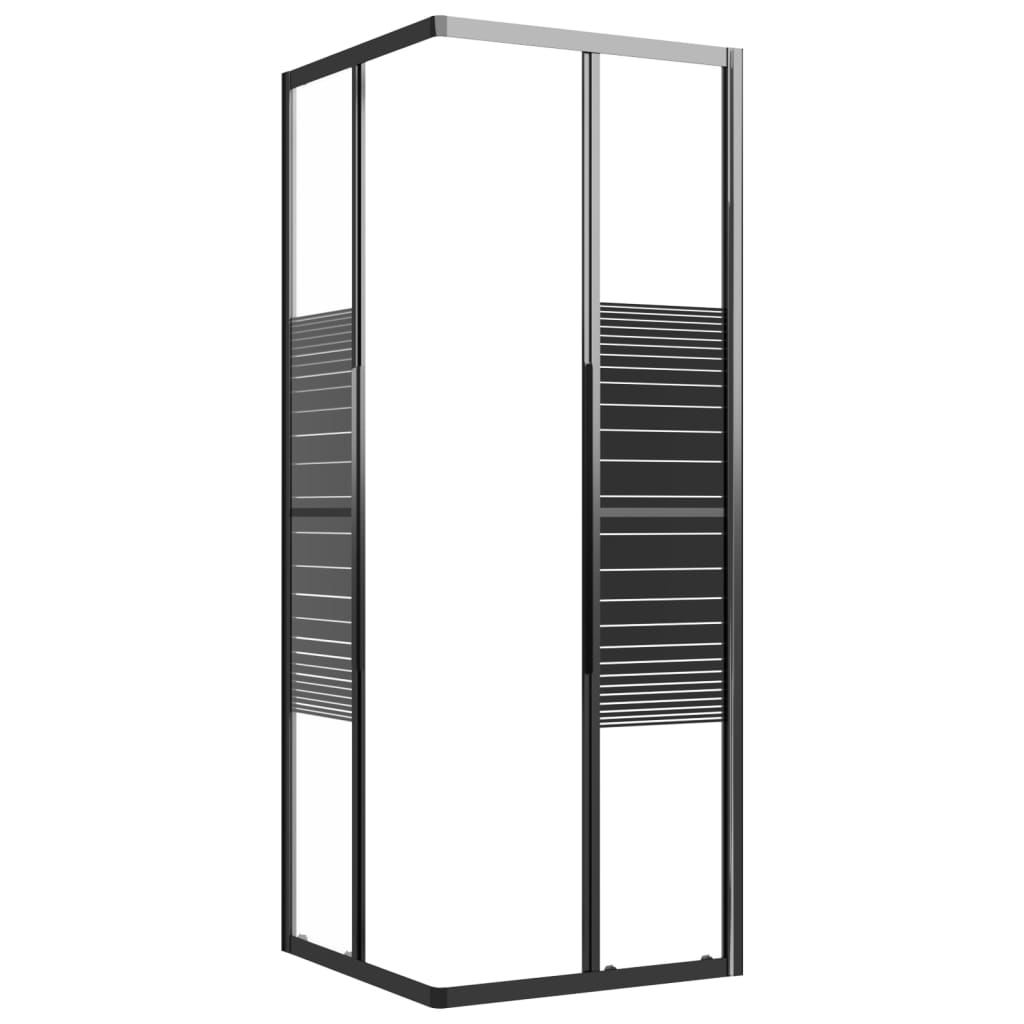 Shower cubicle with stripes ESG 80x80x180 cm Black