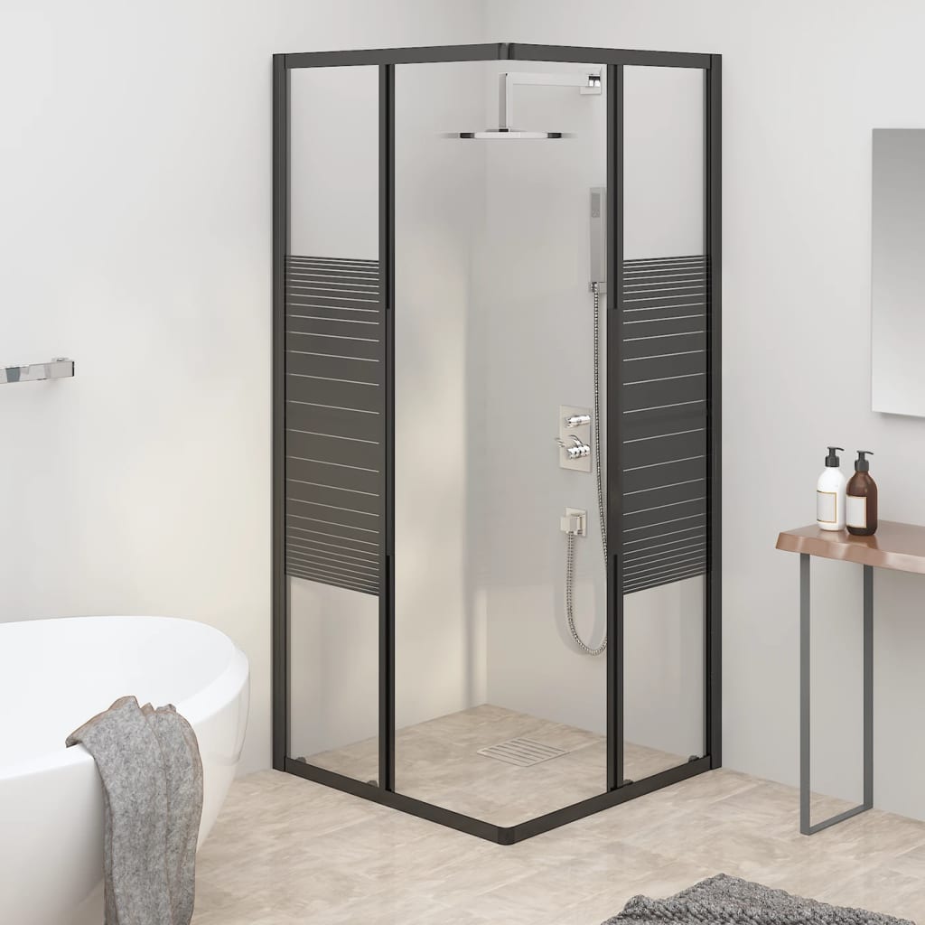 Shower cubicle with stripes ESG 80x80x180 cm Black
