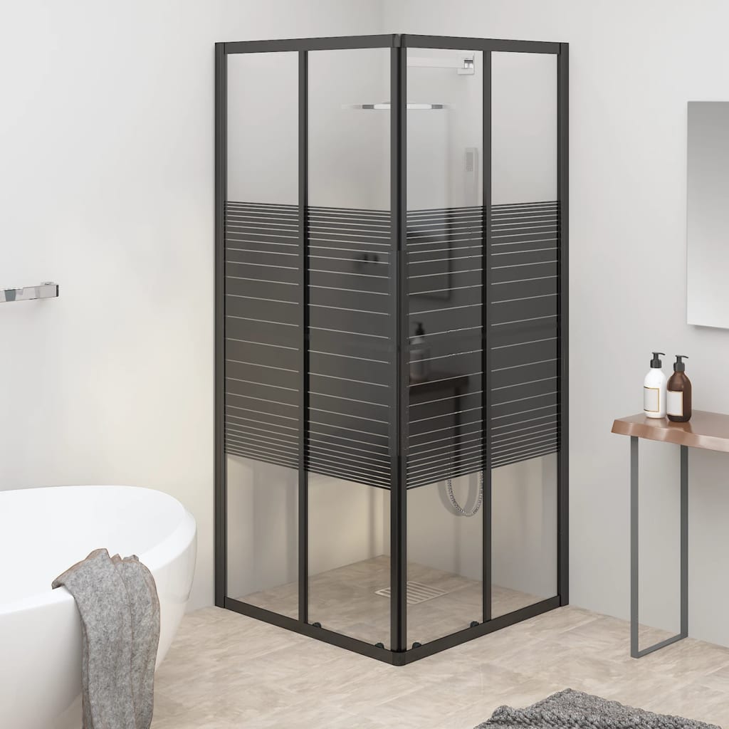 Shower cubicle with stripes ESG 80x80x180 cm Black