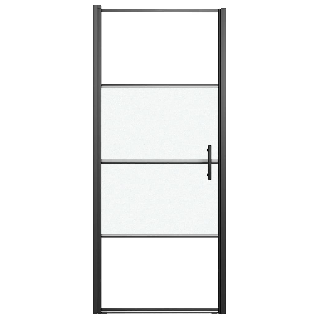 Duschtür 81x195 cm Halbmatt Hartglas Schwarz