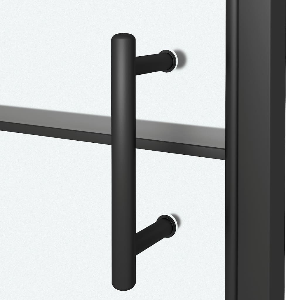 Duschtür 100x178 cm Halbmatt Hartglas Schwarz