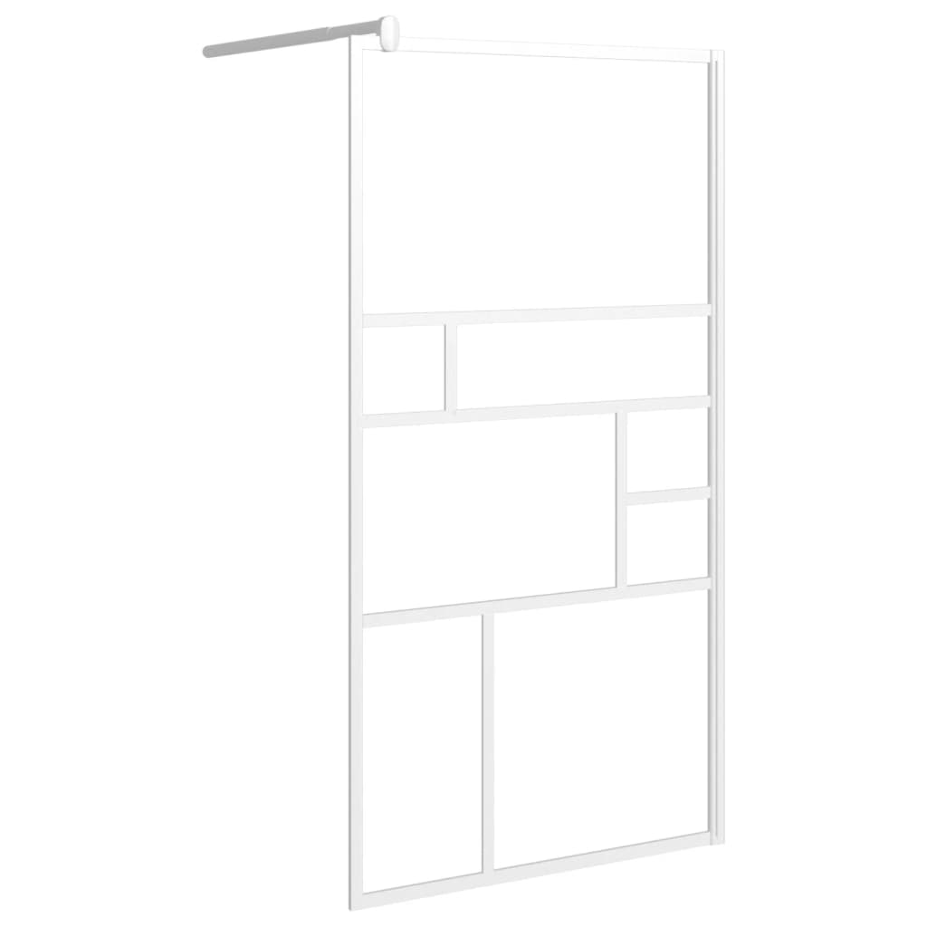 Shower screen for walk-in shower 100x195 cm ESG glass white