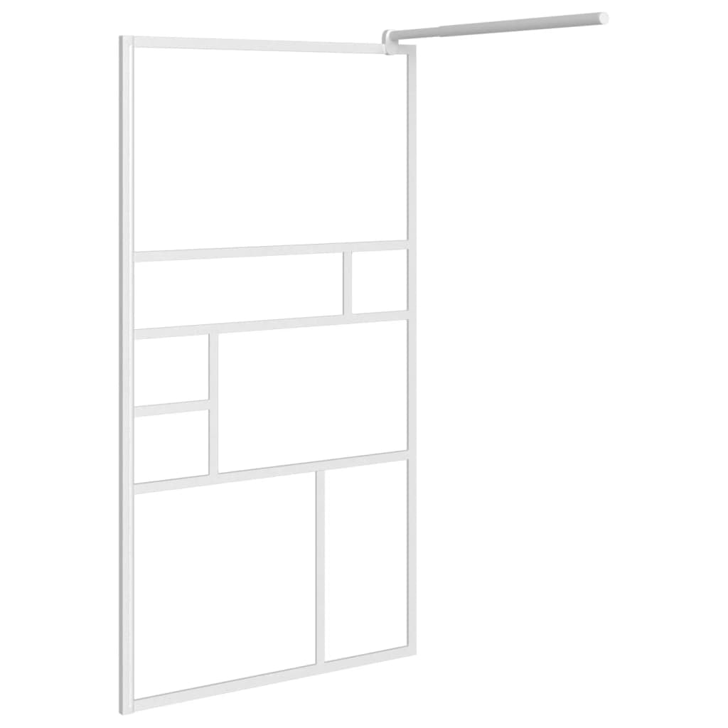 Shower screen for walk-in shower 115x195 cm ESG glass white