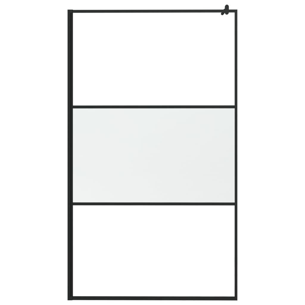 Duschwand für Walk-In Dusche 115x195 cm ESG Mattiert Schwarz