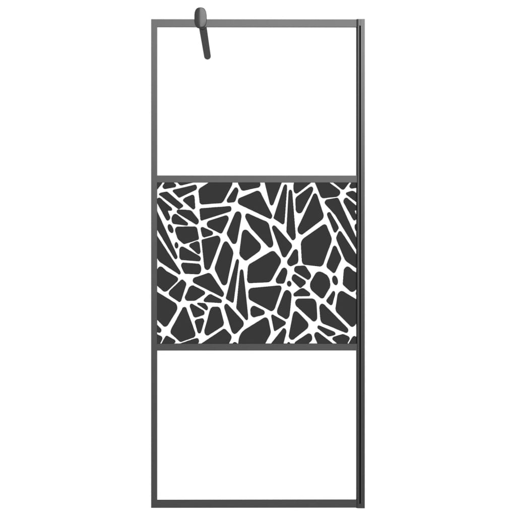 Shower screen for walk-in shower 80x195 cm ESG stone design black