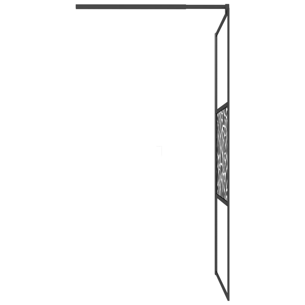 Shower screen for walk-in shower 100x195cm ESG stone design black