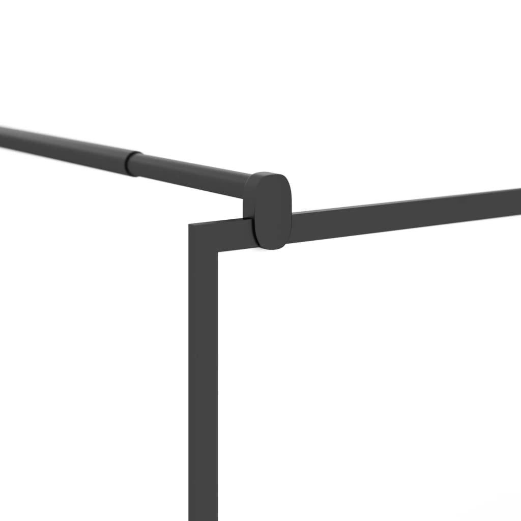 Shower screen for walk-in shower 115x195 cm ESG stone design black