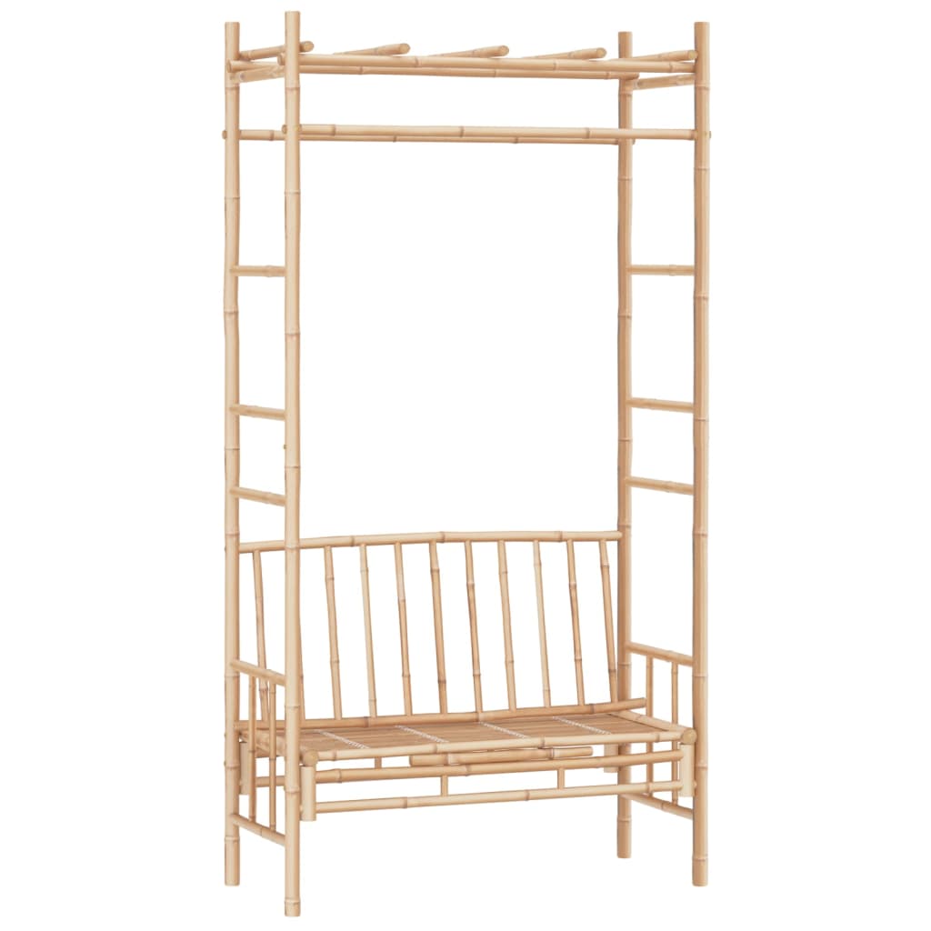 Garden bench with pergola 116 cm bamboo