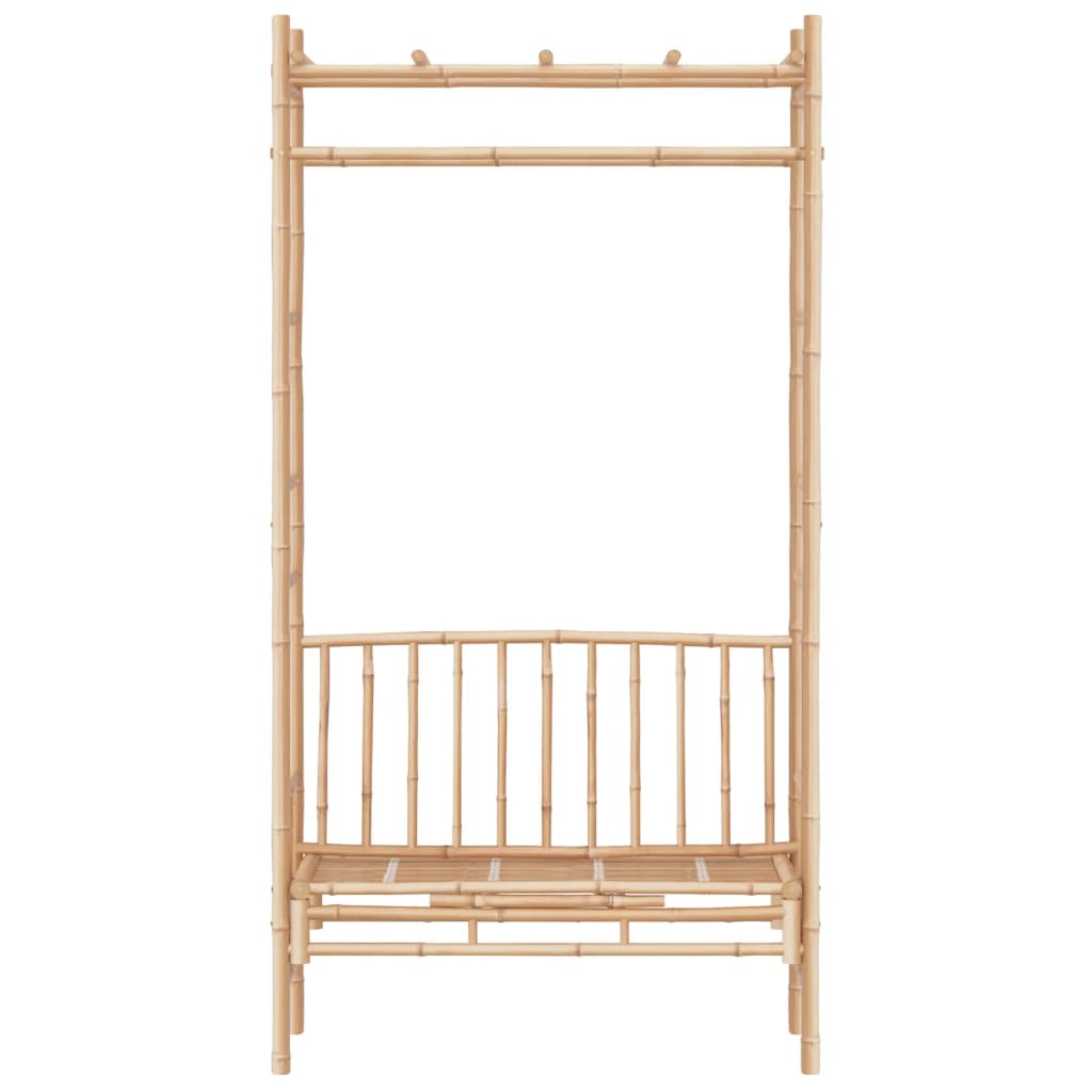 Garden bench with pergola 116 cm bamboo