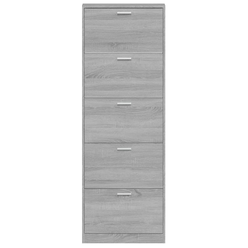 Shoe cabinet gray Sonoma 59x17x169 cm wood material