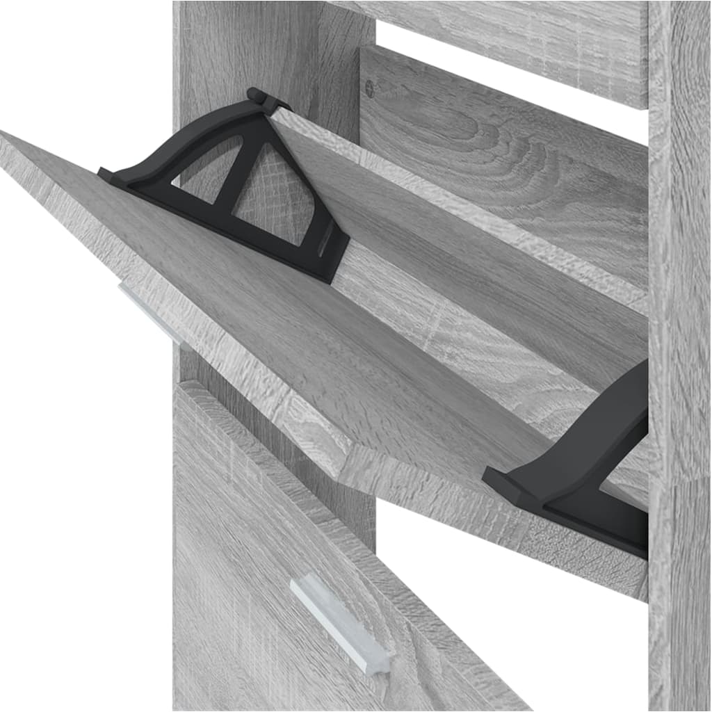 Shoe cabinet gray Sonoma 59x17x169 cm wood material