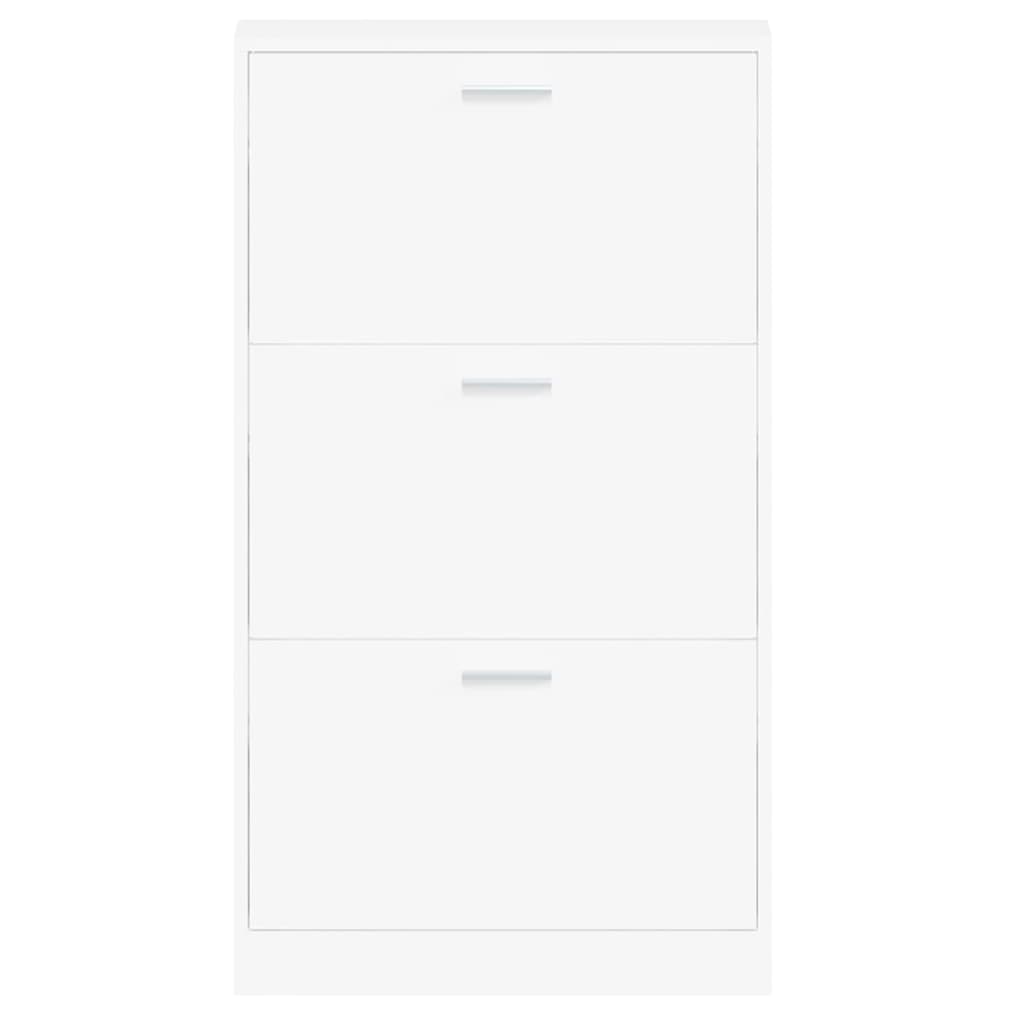 Shoe cabinet white 59x17x108 cm wood-based material