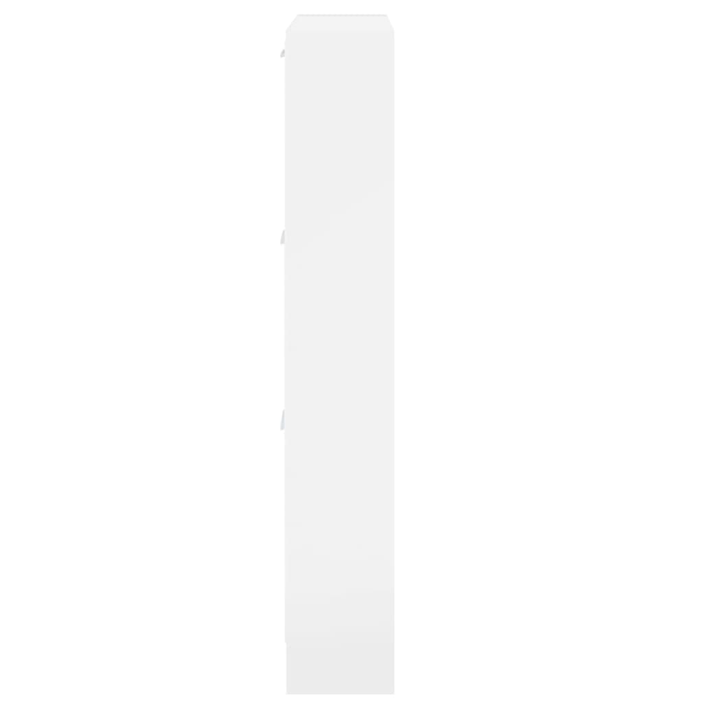 Shoe cabinet high-gloss white 59x17x108 cm wood-based material
