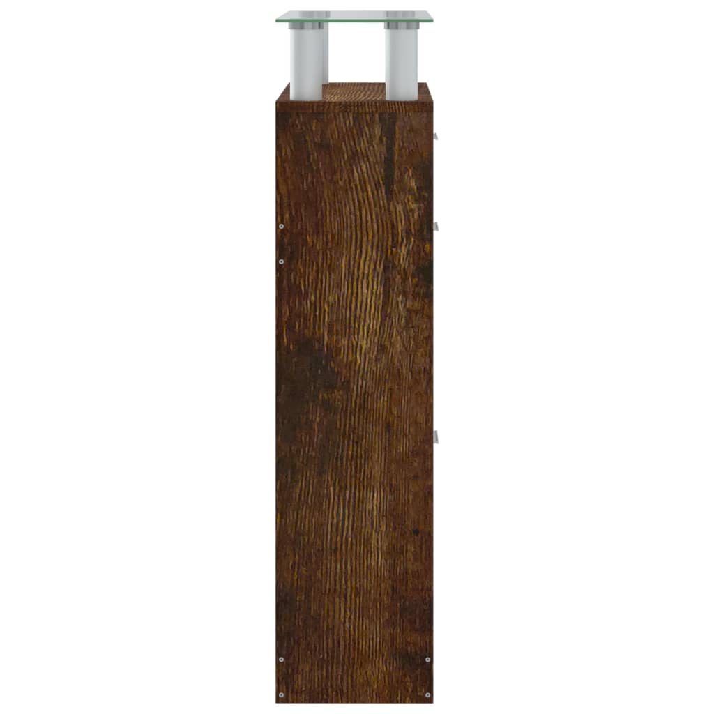 Shoe cabinet smoked oak 63x24x104 cm wood material