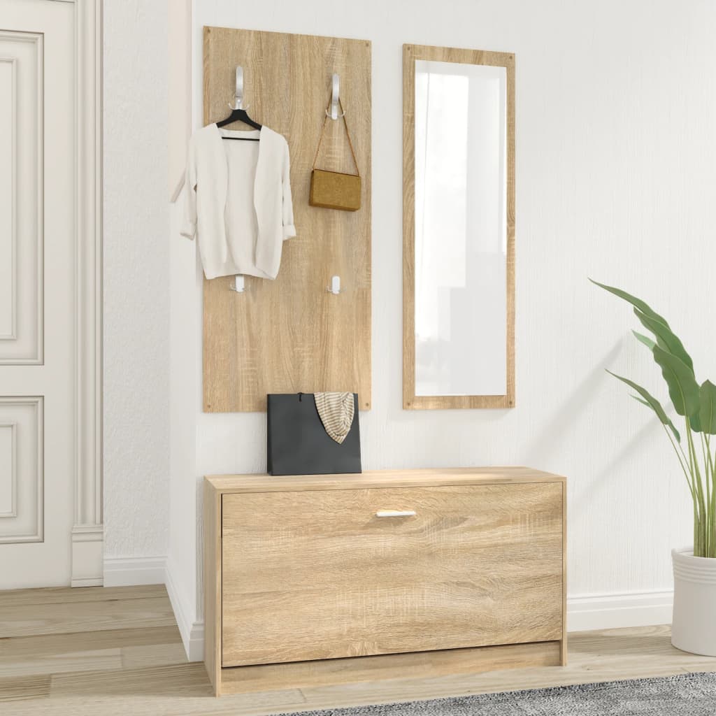 3-piece hallway furniture set Sonoma oak wood-based material