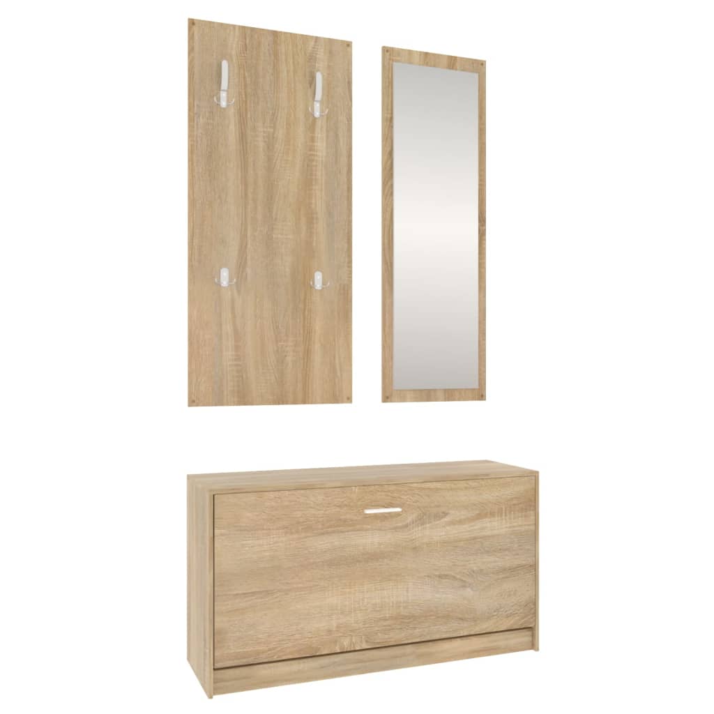 3-piece hallway furniture set Sonoma oak wood-based material