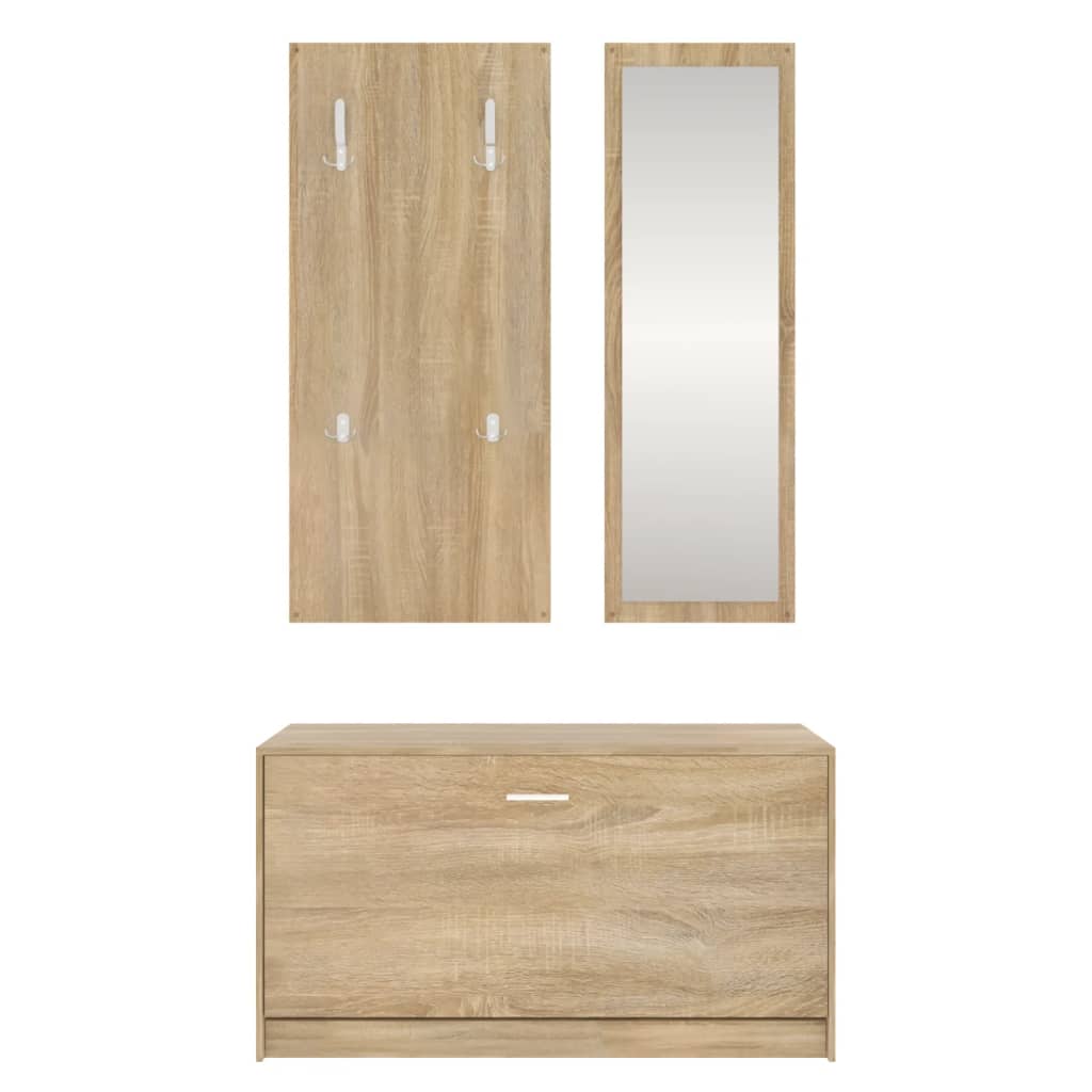 3-piece hallway furniture set Sonoma oak wood-based material