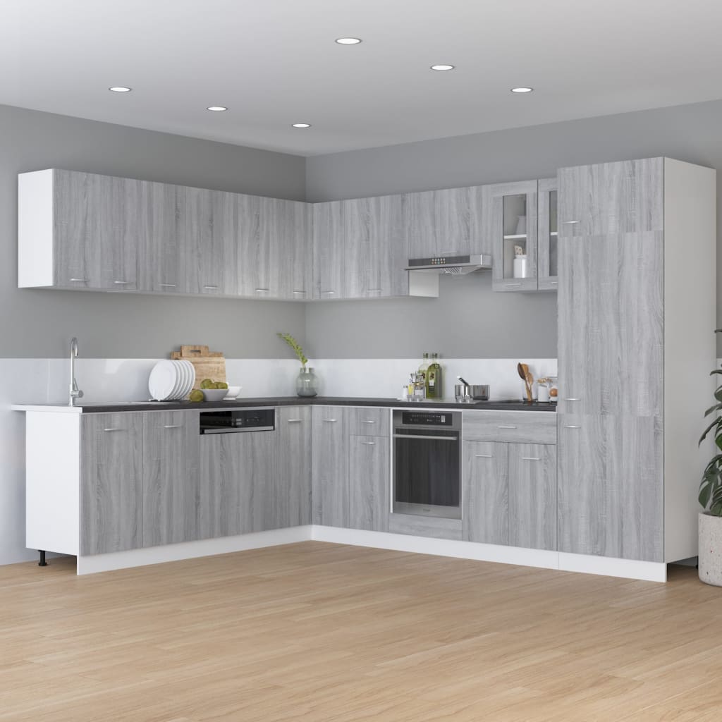 Kühlumbauschrank Lyon Grau Sonoma 60x57x207 cm Holzwerkstoff