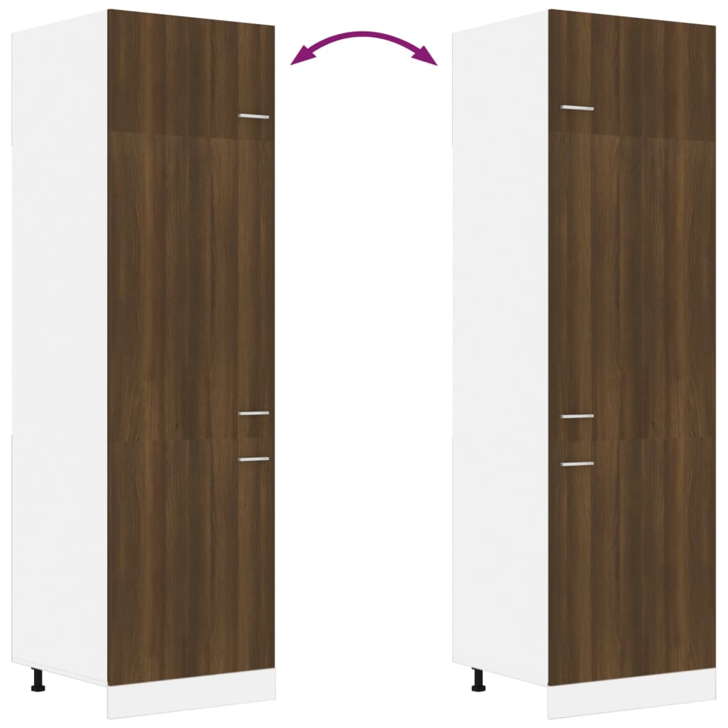 Kühlumbauschrank Lyon Braun Eichen-Optik 60x57x207 cm Holzwerkstoff