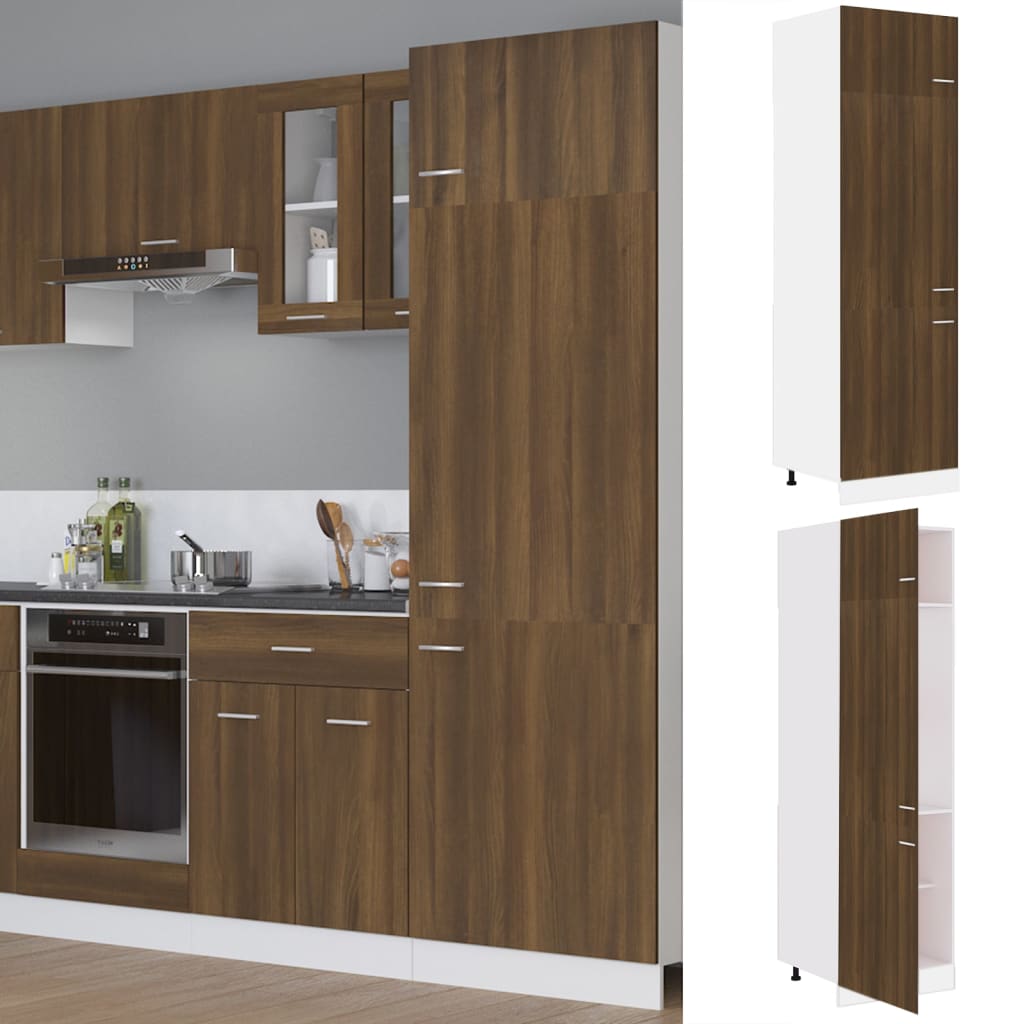 Kühlumbauschrank Lyon Braun Eichen-Optik 60x57x207 cm Holzwerkstoff