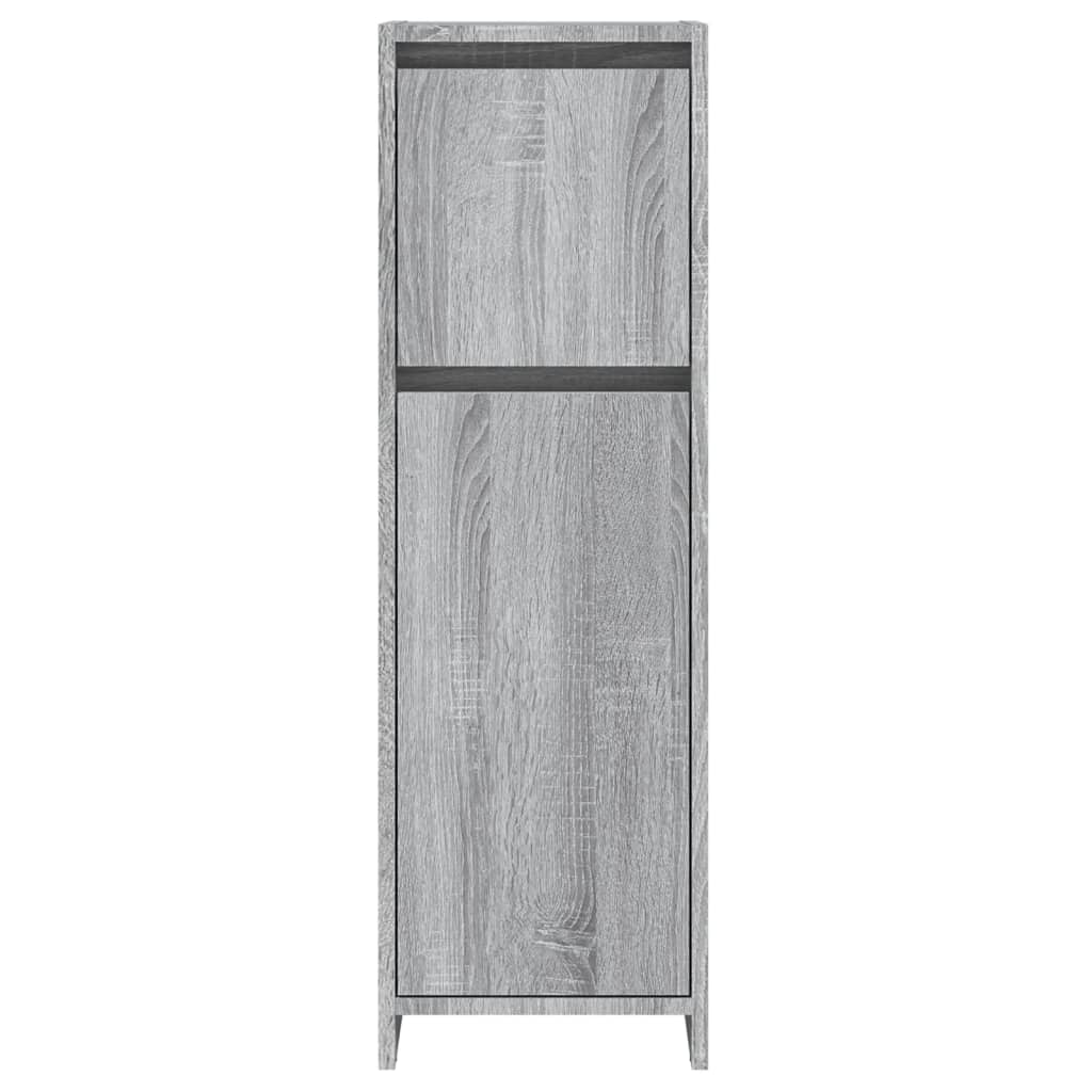 Bathroom Cabinet Gray Sonoma 30x30x95 cm Wood Material