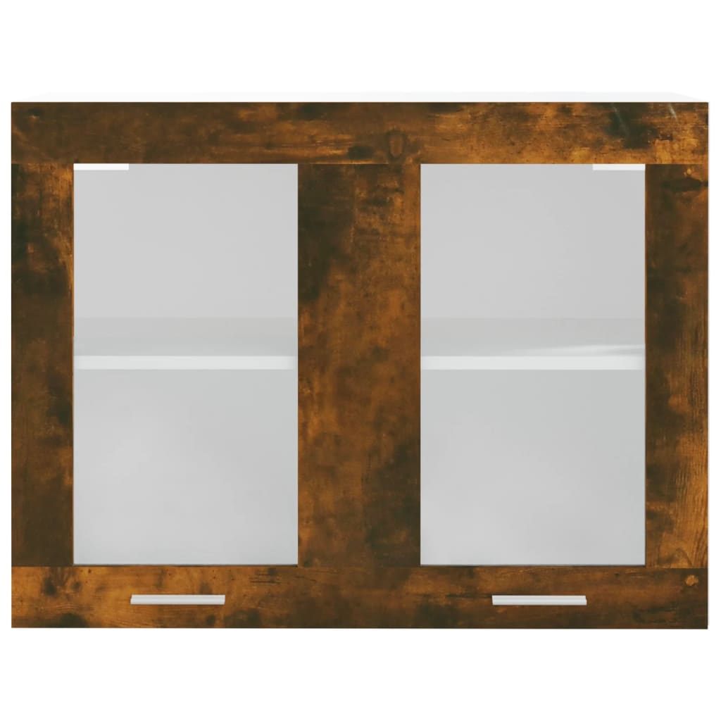 Hängeschrank Lyon Glas Räuchereiche 80x31x60 cm Holzwerkstoff