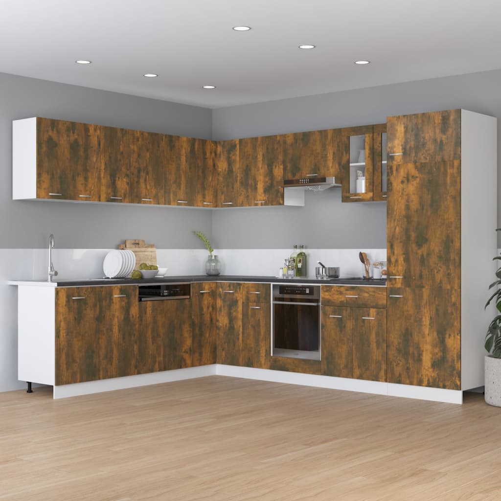 Eck-Hängeschrank Lyon Räuchereiche 57x57x60 cm Holzwerkstoff
