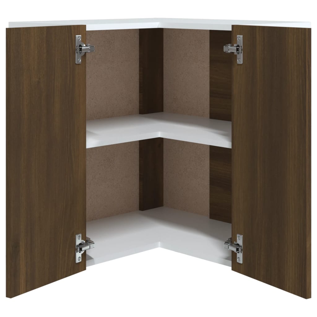 Corner wall cabinet Lyon brown oak look 57x57x60 cm wood material