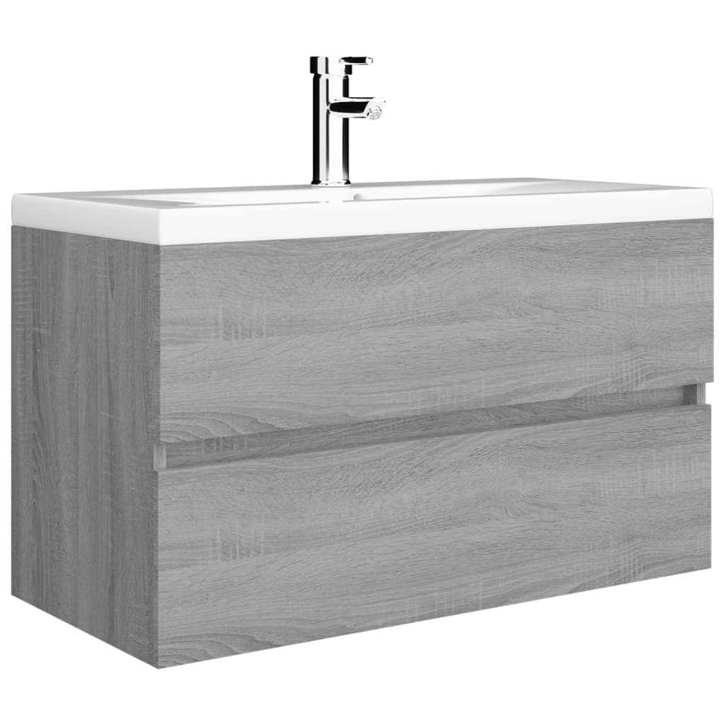 Washbasin Cabinet Grey Sonoma 80x38.5x45 cm Wood Material