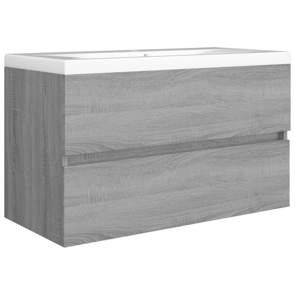 Washbasin Cabinet Grey Sonoma 80x38.5x45 cm Wood Material