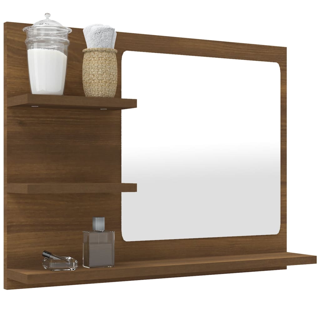 Bathroom mirror brown oak look 60x10.5x45 cm wood material