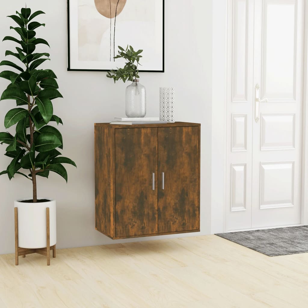 Shoe Cabinet Smoked Oak 60x35x70 cm Wood Material