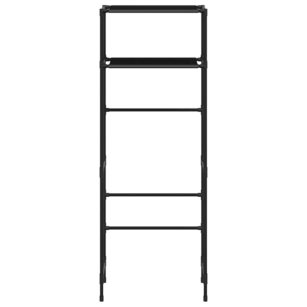 Toilettenregal 2 Ablagen Schwarz 53,5x28x143 cm Eisen