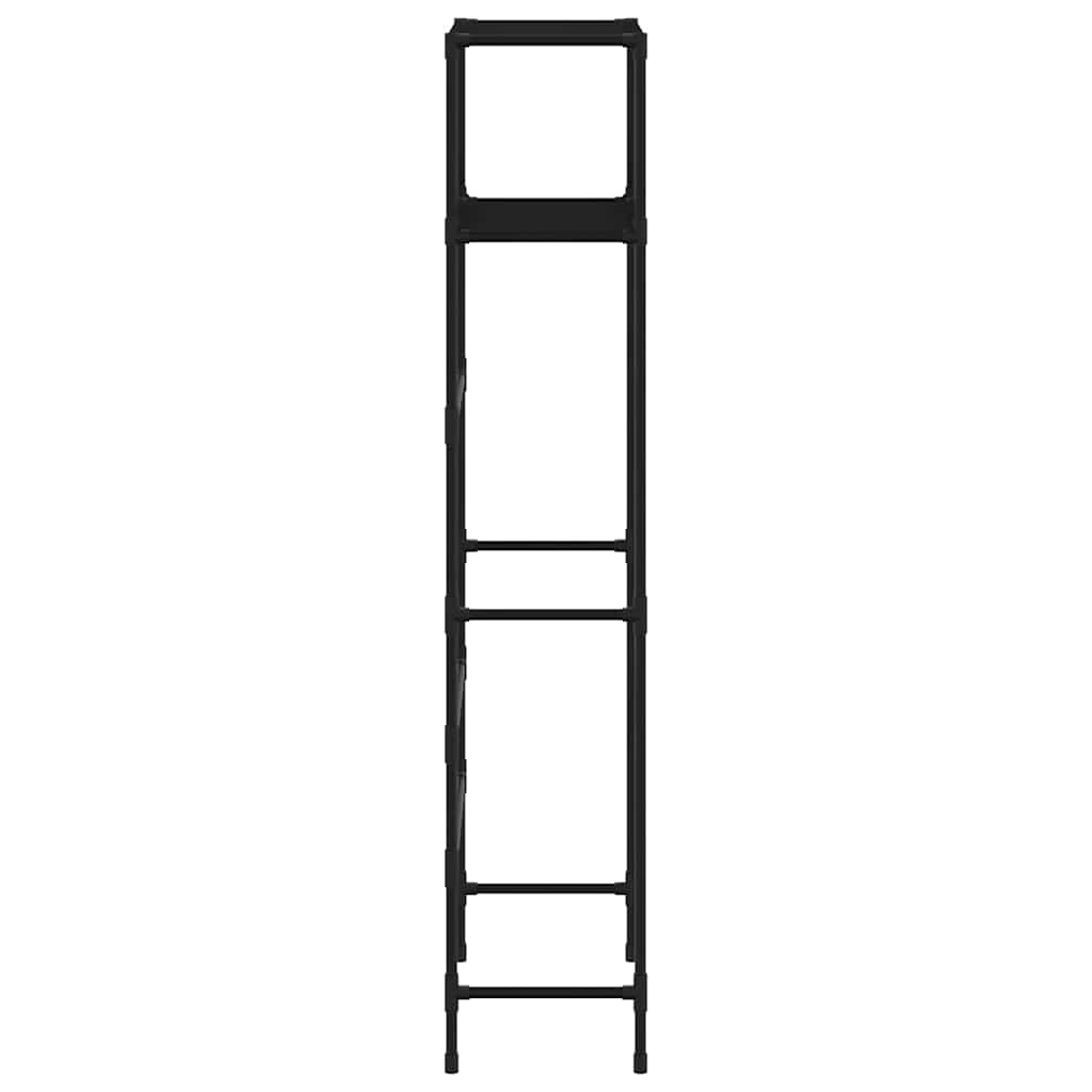 Toilettenregal 2 Ablagen Schwarz 53,5x28x143 cm Eisen