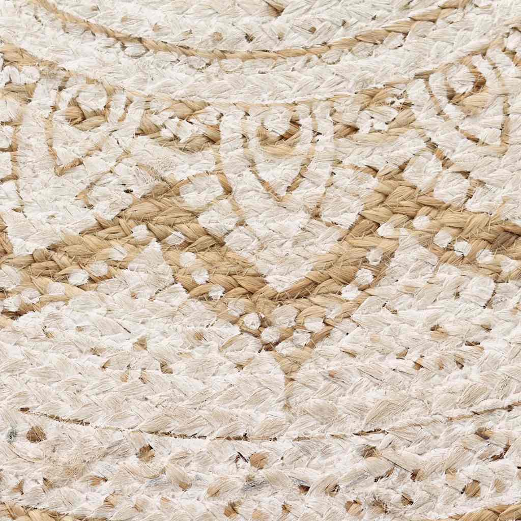 Teppich Jute Geflochten Bedruckt 210 cm Rund
