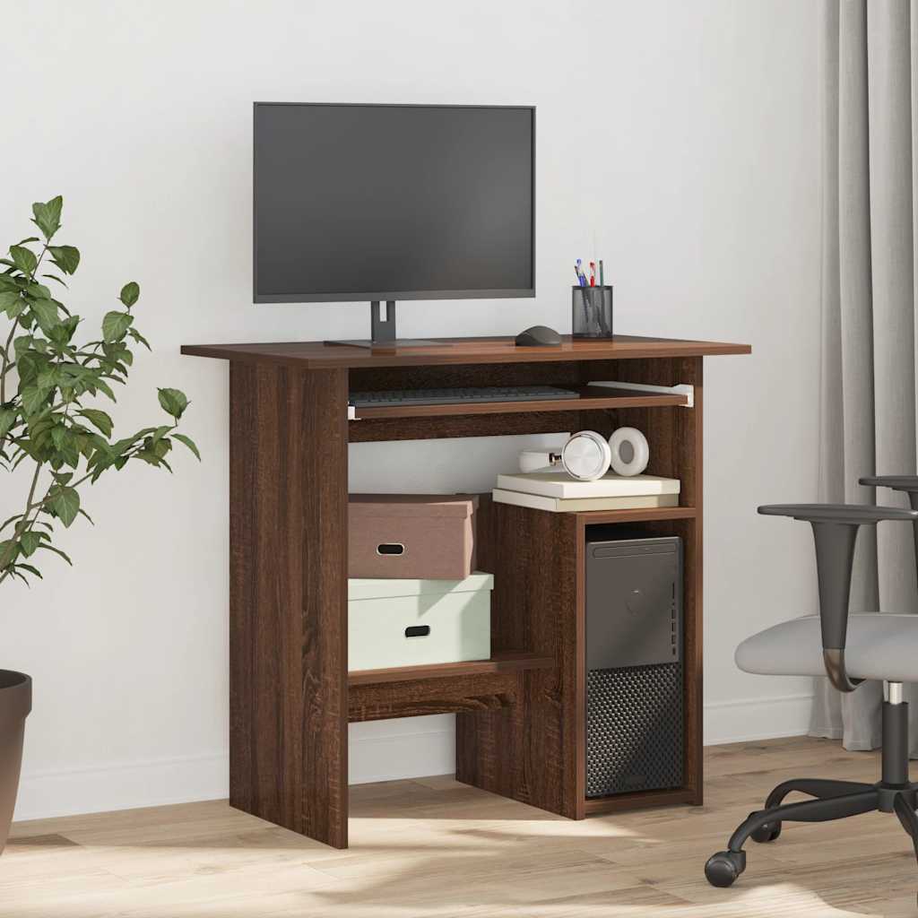 Schreibtisch Braun Eichen-Optik 80x45x74 cm Holzwerkstoff