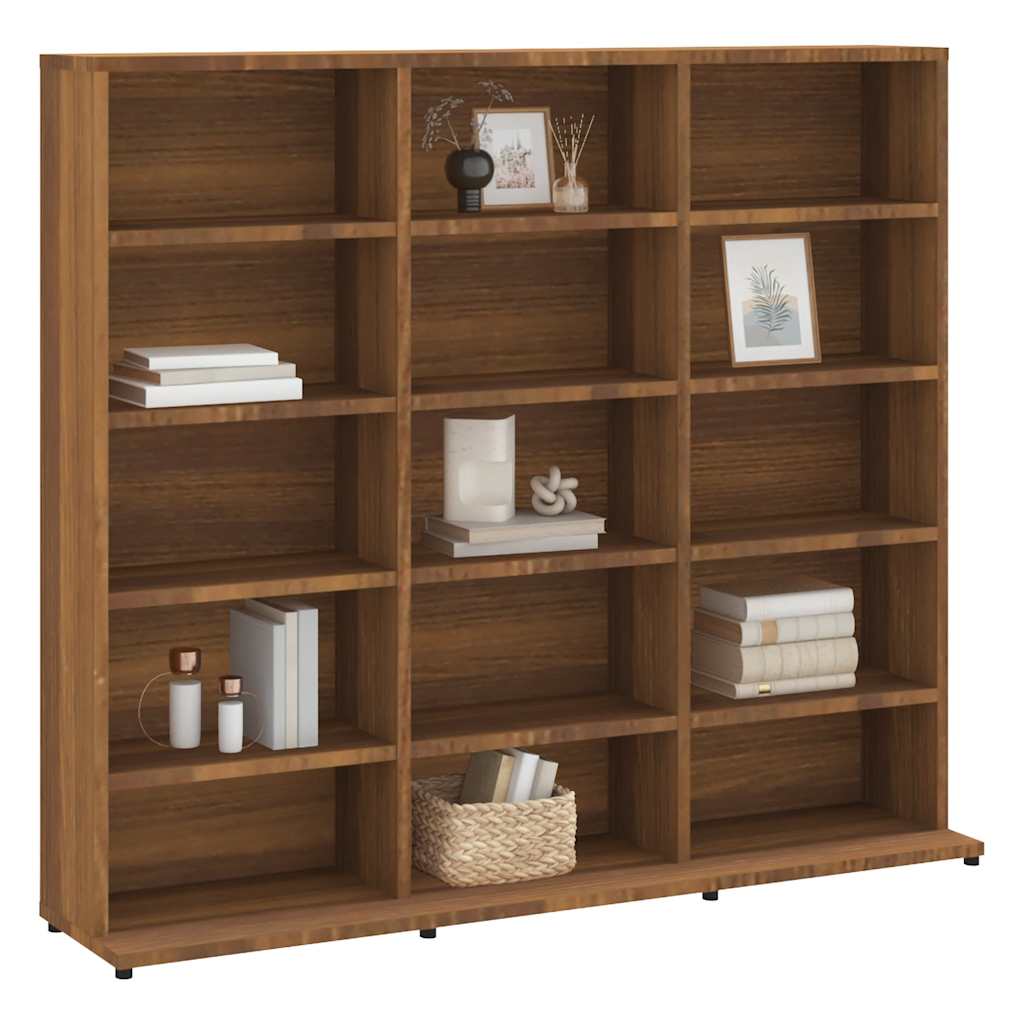 CD shelf brown oak look 100x23x89.5 cm wood material