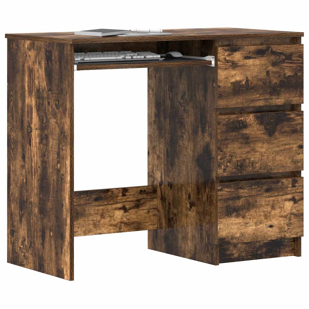 Desk Smoked Oak 90x45x76 cm Wood Material
