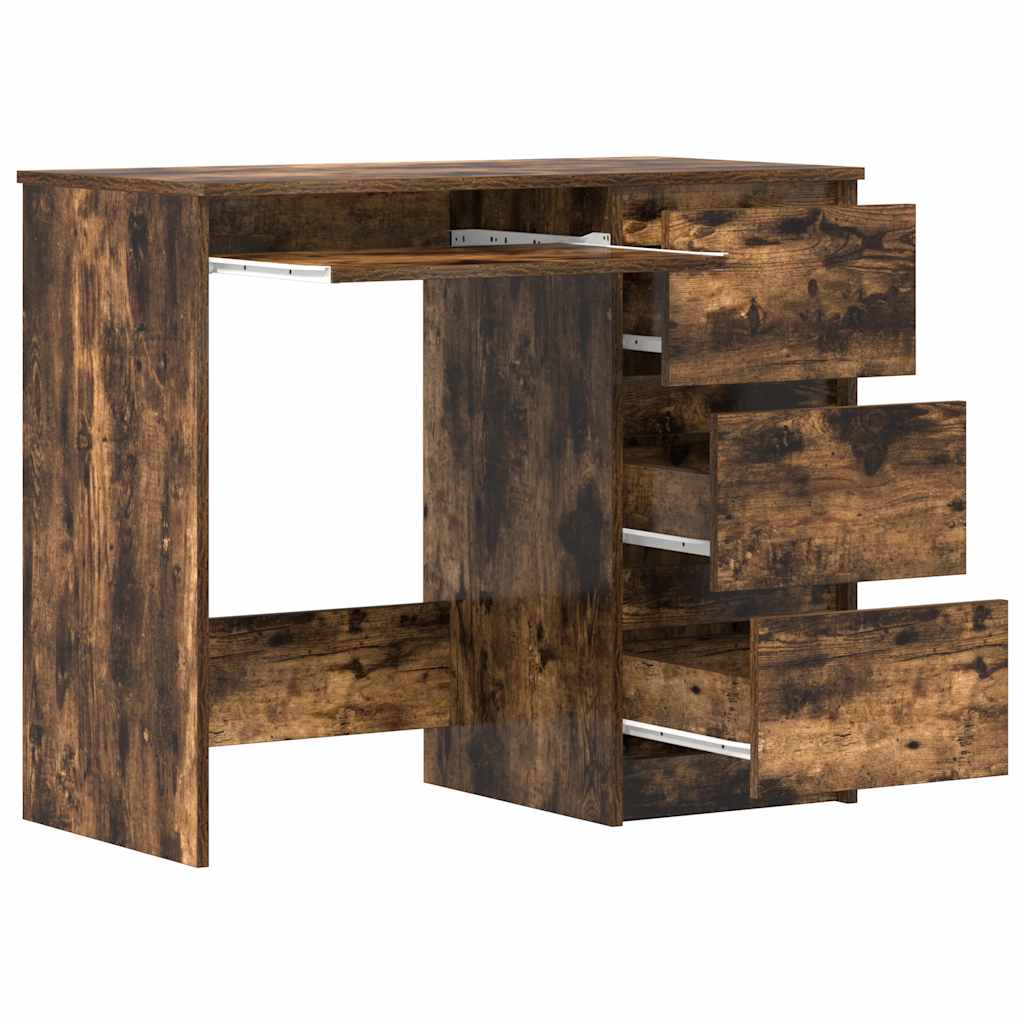 Desk Smoked Oak 90x45x76 cm Wood Material