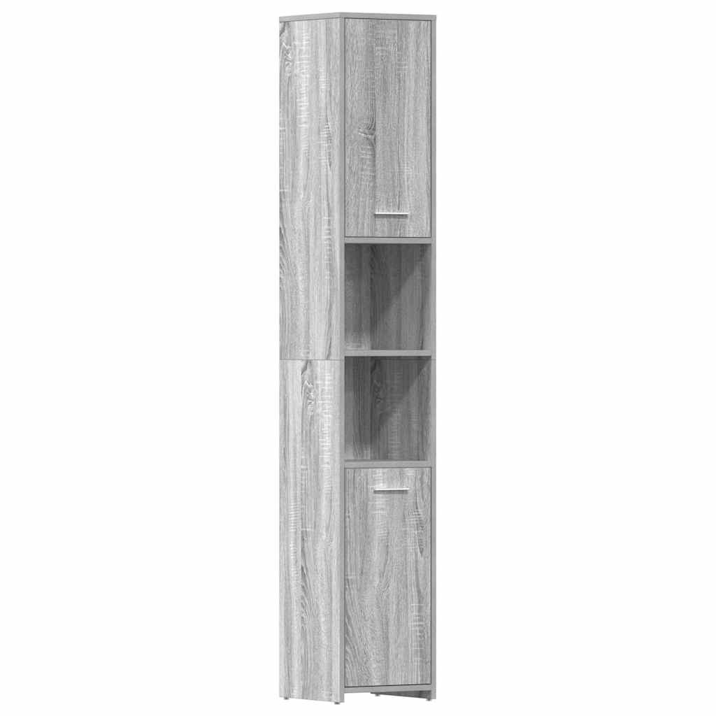 Bathroom Cabinet Gray Sonoma 30x30x183.5 cm Wood Material