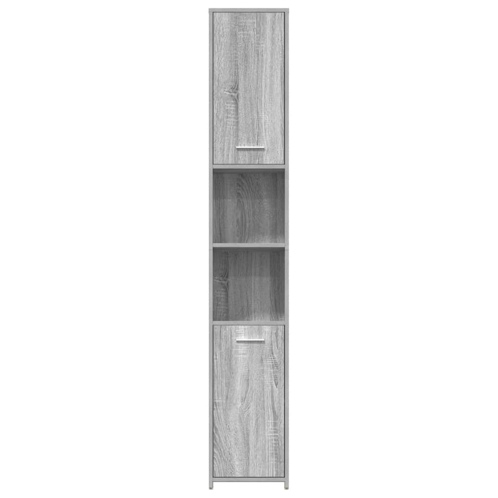Bathroom Cabinet Gray Sonoma 30x30x183.5 cm Wood Material