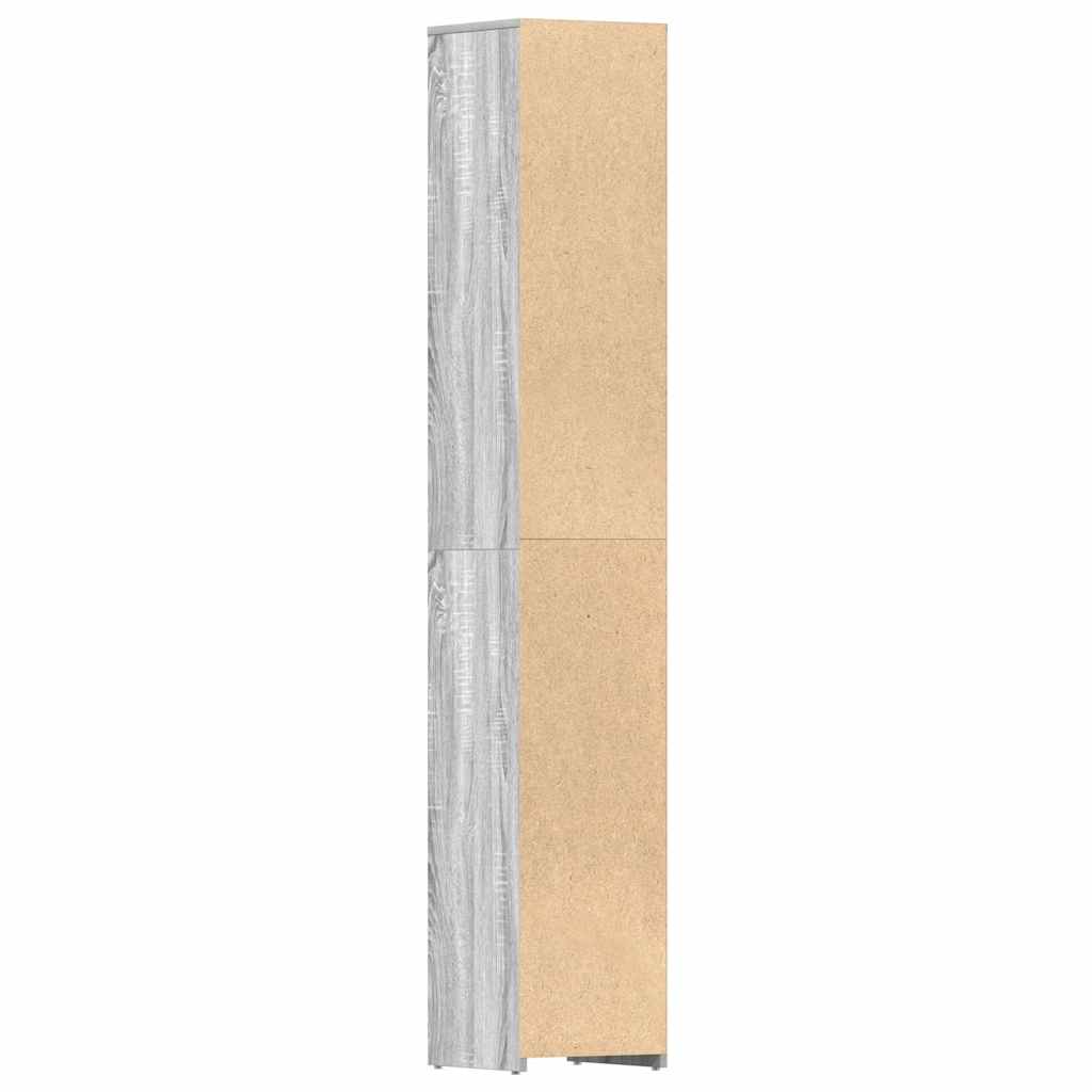 Bathroom Cabinet Gray Sonoma 30x30x183.5 cm Wood Material